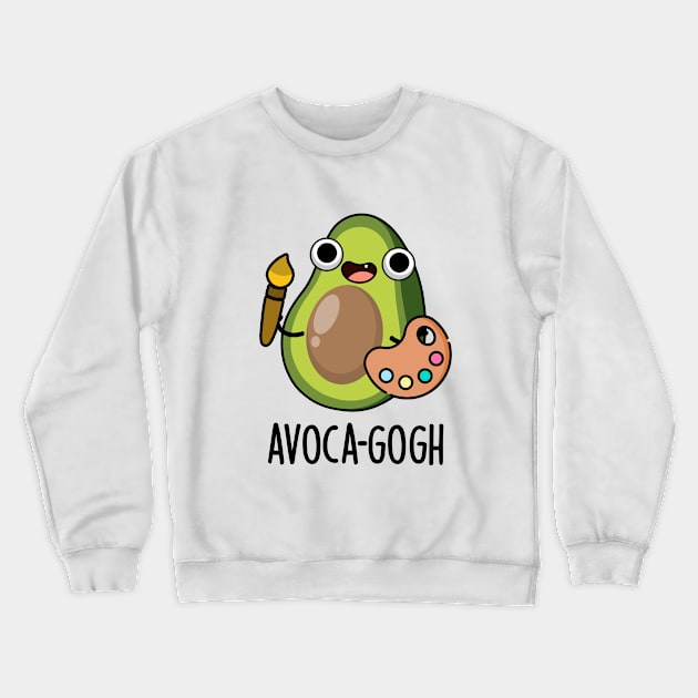 Avoca-gogh Cute Avocado Artist Pun Crewneck Sweatshirt by punnybone